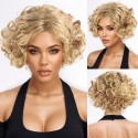 Kurze Bob Perücke für Transfrauen - Butterweiche Goldene Locken aus Premium Synthetikhaar