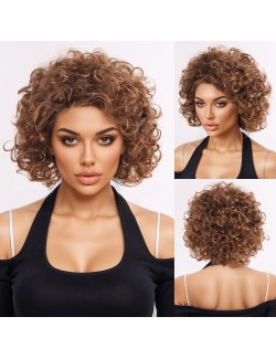 Kurze Bob Perücke für Transfrauen - Butterweiche Goldene Locken aus Premium Synthetikhaar