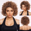 Voluminous Tight Curly Bob Wig Short Kinky Curls Synthetic Hair