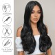 Long Black Wig - Thick 2-in-1 Straight & Wavy Synthetic Hair