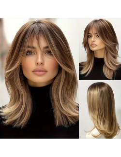 Stylish Thick Black Long Wig Versatile Straight & Wavy Look