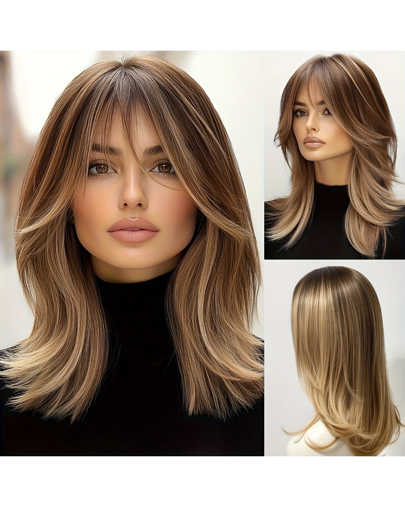 Stylish Thick Black Long Wig Versatile Straight & Wavy Look