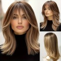 Premium Blonde Wavy Wig Mid-Length Style Luxurious Volume