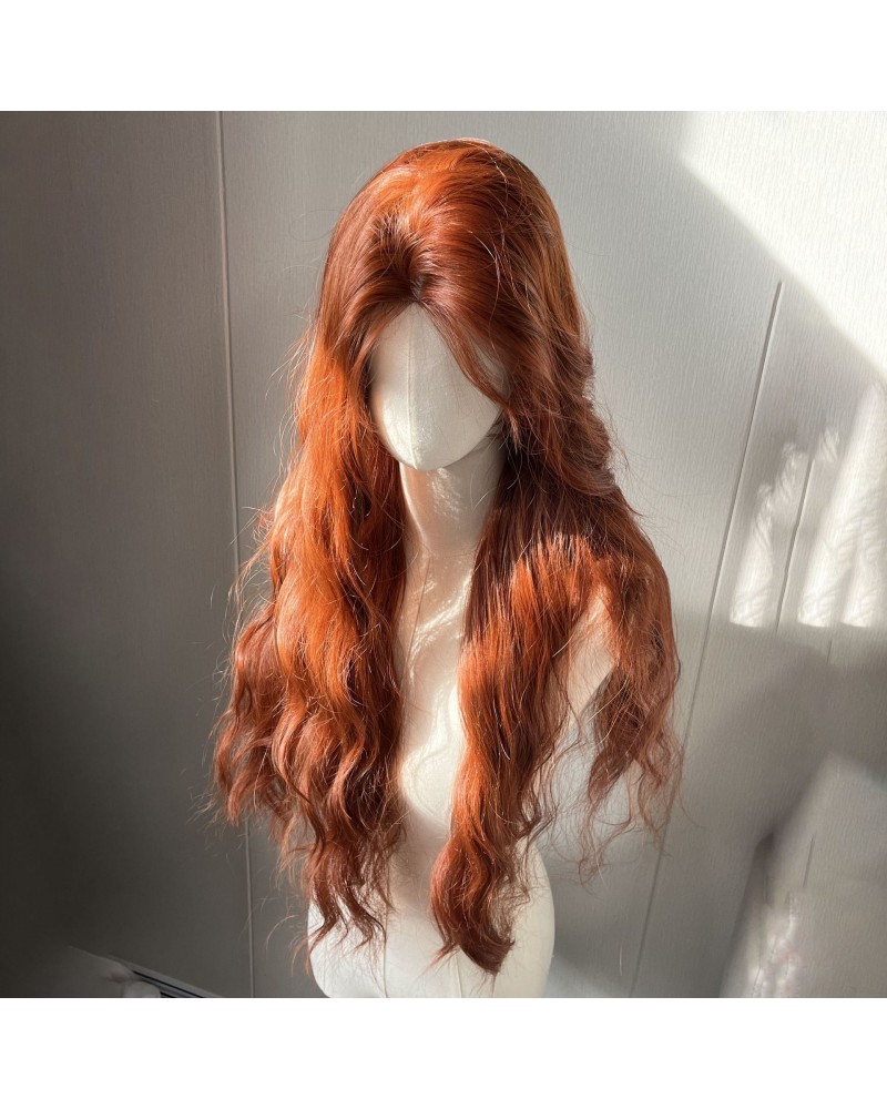 Orange premium Long wavy wig
