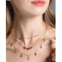 Multi layer collarbone necklace 3 in 1