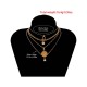 Golden multi-layer necklace set 5 in 1