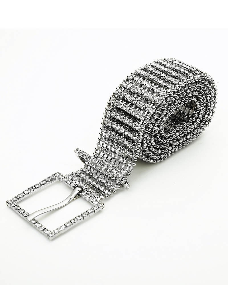 Impressive belt synthetic rhinestone fancy jewelry