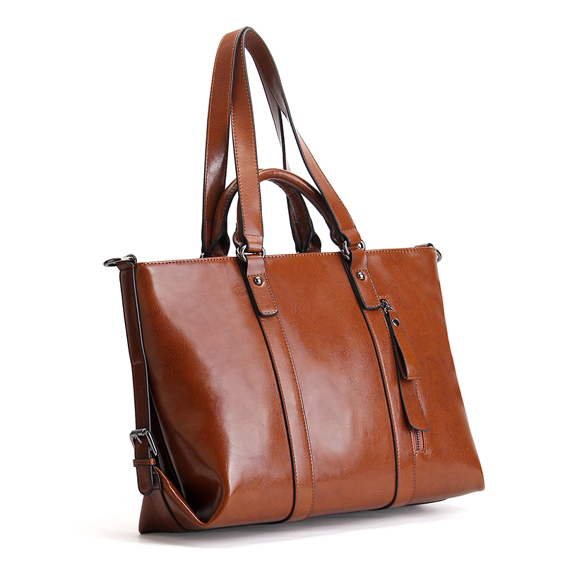 inexpensive design women handbags daily bag cowhide oil waxed leather