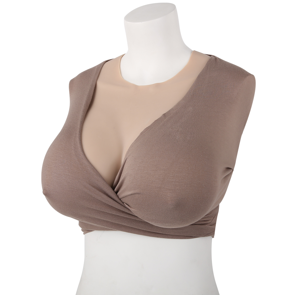 Affordable silicone fake breast forms collarless