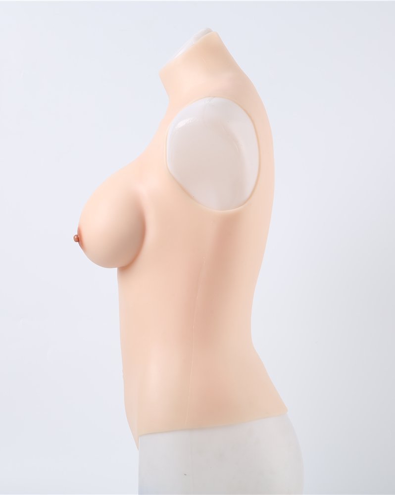 Silicone breast plates model picture from the side