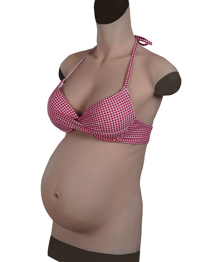 Silicone Fake Chest with Pregnant Belly