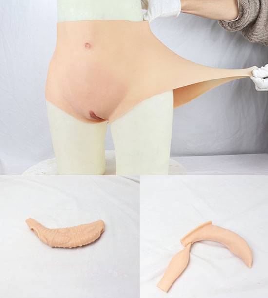 Thicken Silicone Female Vagina Girdle Pant Penetrable with Tube