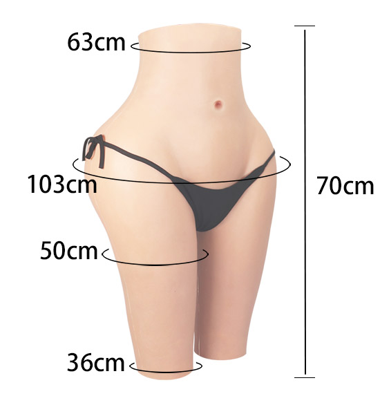 Bigger bum M2F silicone short with feminine vagina