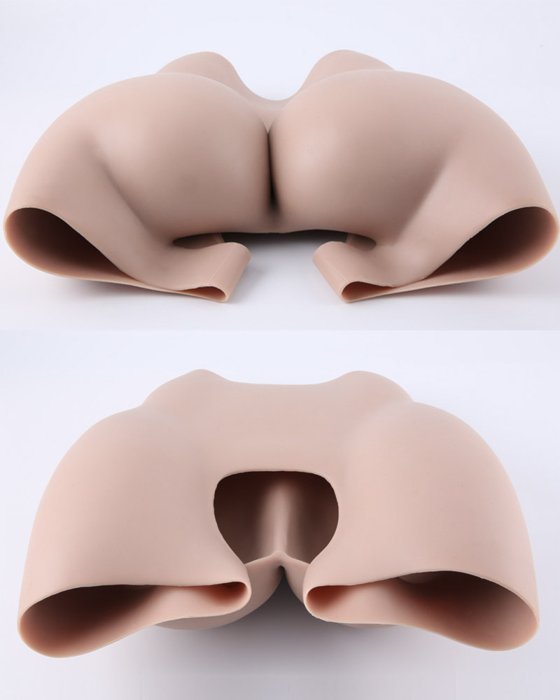 Silicone crotchless hip and buttock enhancers skin colors show