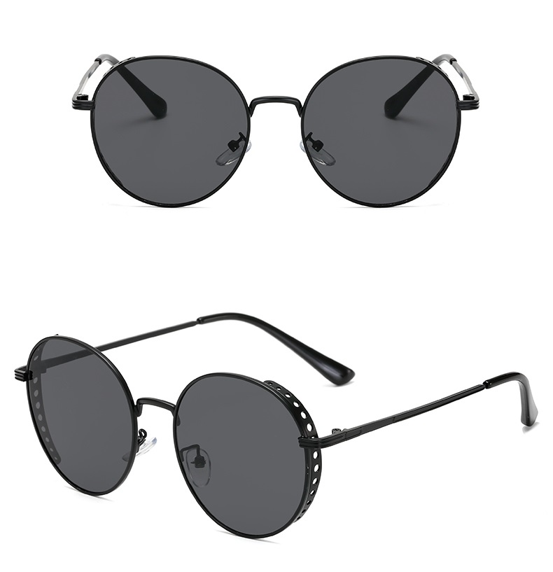 round sunglasses black frame steampunk