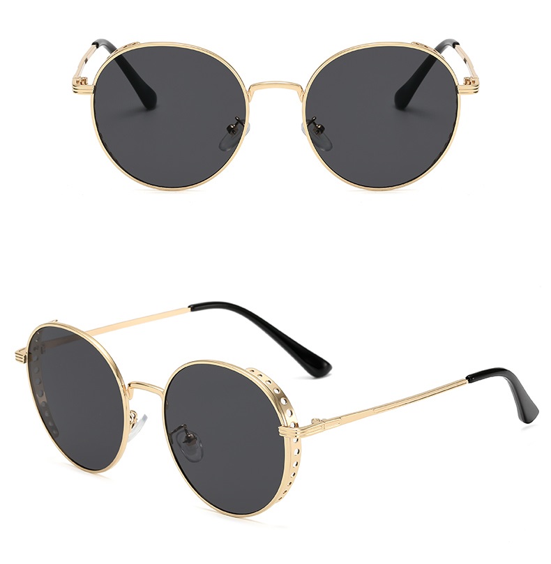 round sunglasses gold frame steampunk