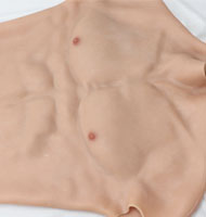 Plastron Poitrine Musclée Homme Réaliste Col Haut