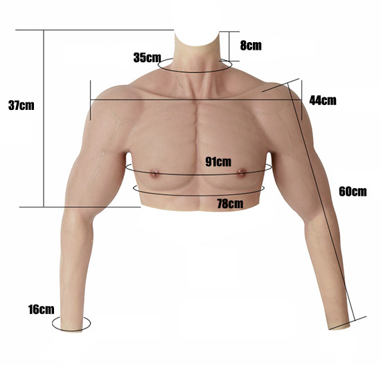 Lifelike silicone strong muscle chest