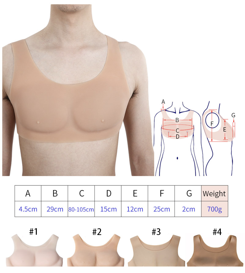 Silicon chest vest muscle enhancer