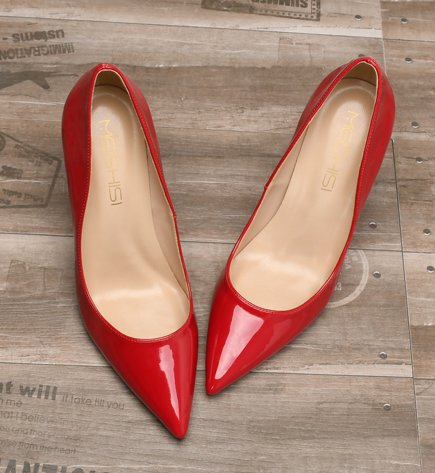 red coated high heels pointed toe cheap