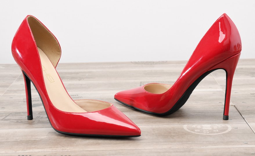 sexy red patent stiletto heels for trans