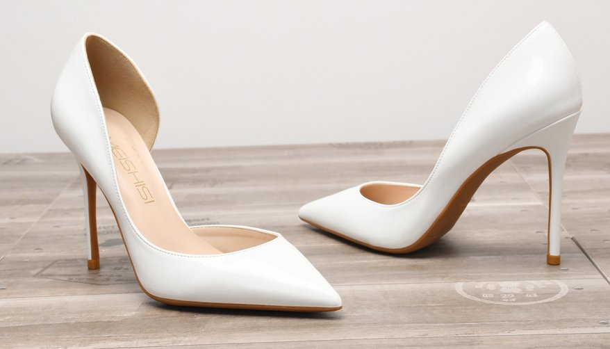 White patent high heel pumps sexy