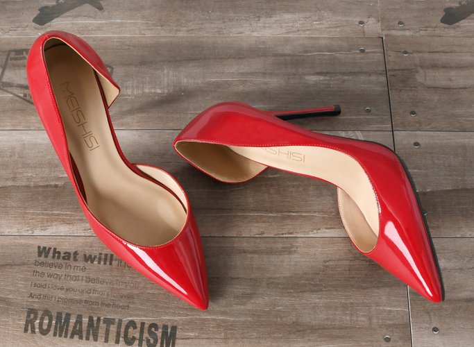 red patent stiletto heels for trans girl
