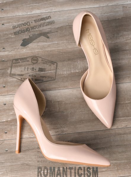 Plus size nude patent pumps trans people girl