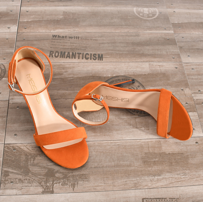 Orange stiletto sandal plus size cheap
