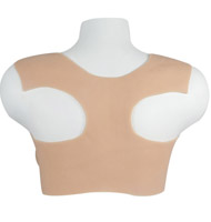 Plastron Pectoral Silicone Sans Col, Sans Manches, Sans Nombril avec Découpe dans le Dos
