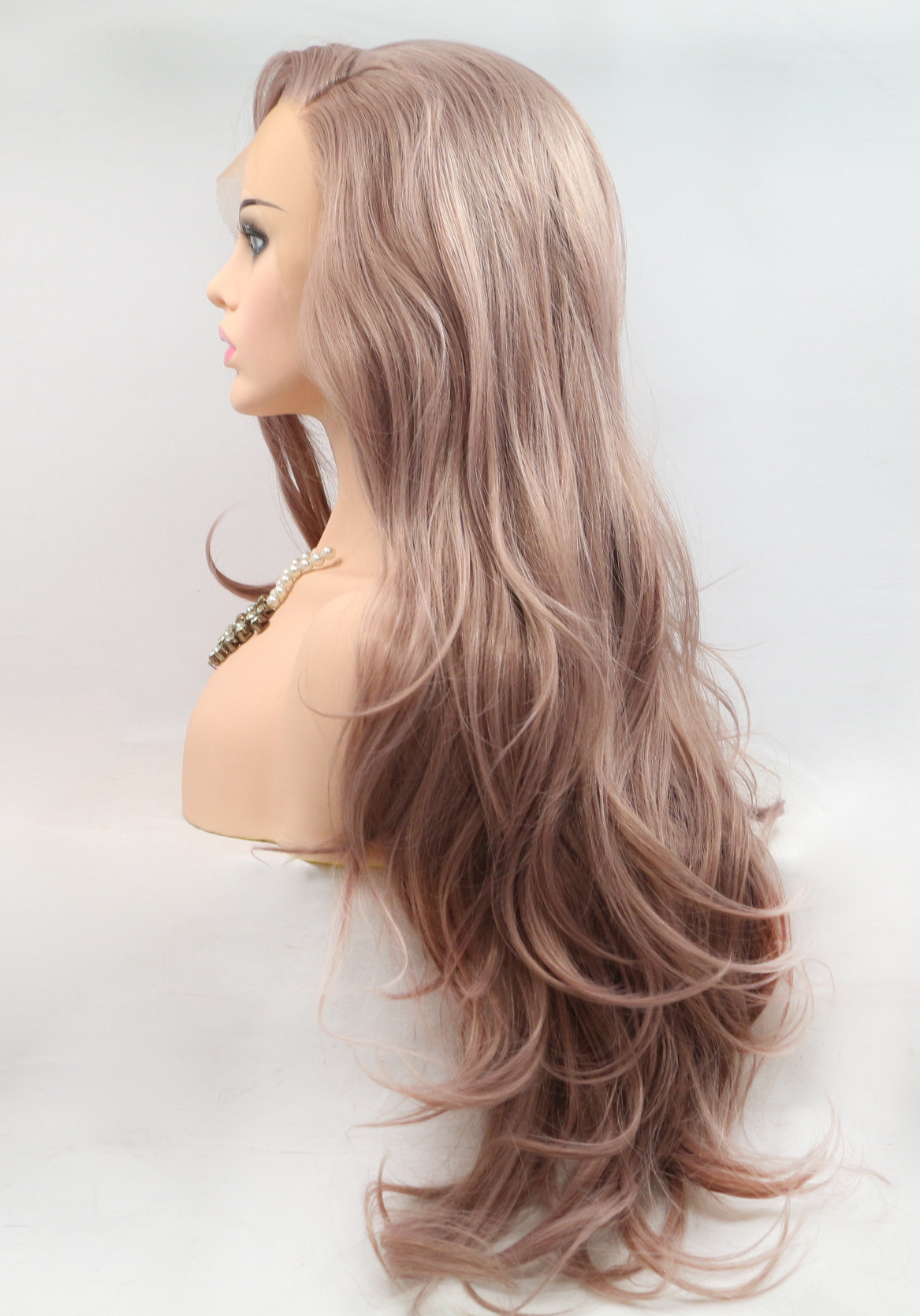 front lace light color long wig