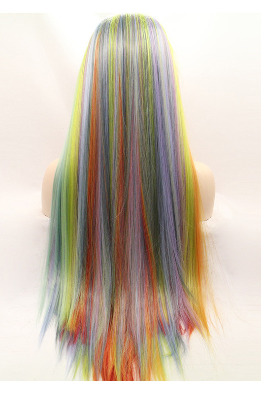 multicolored wigs front lace cheap