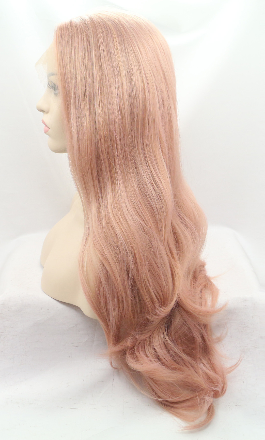 Light color lace front wavy long wigs cheap