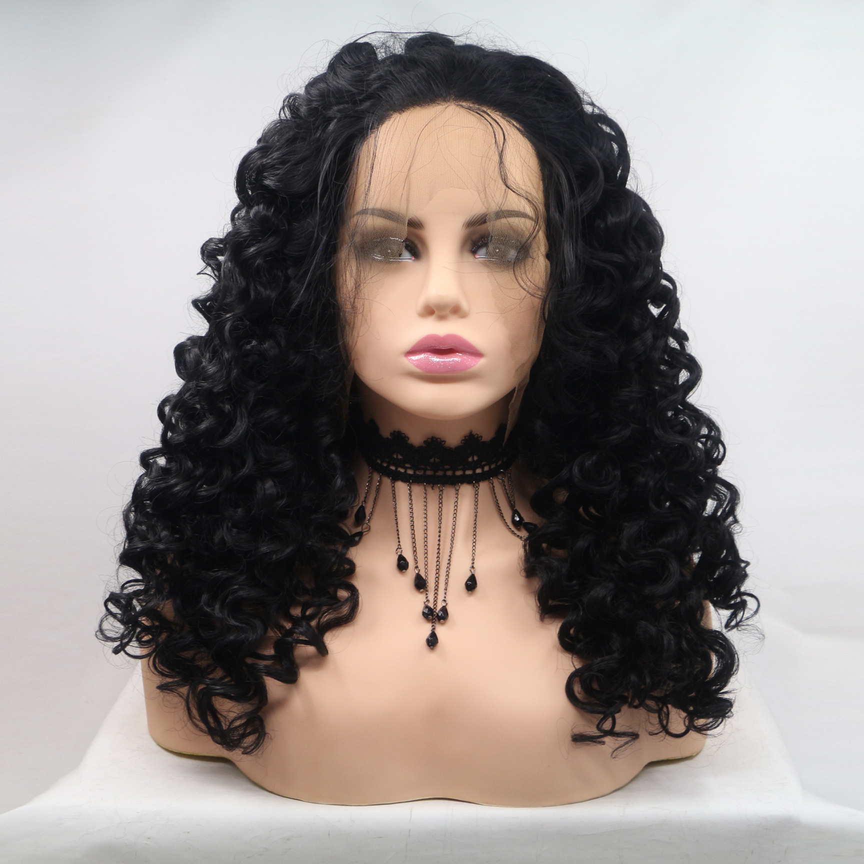 Long curly style cheapest lace front wigs