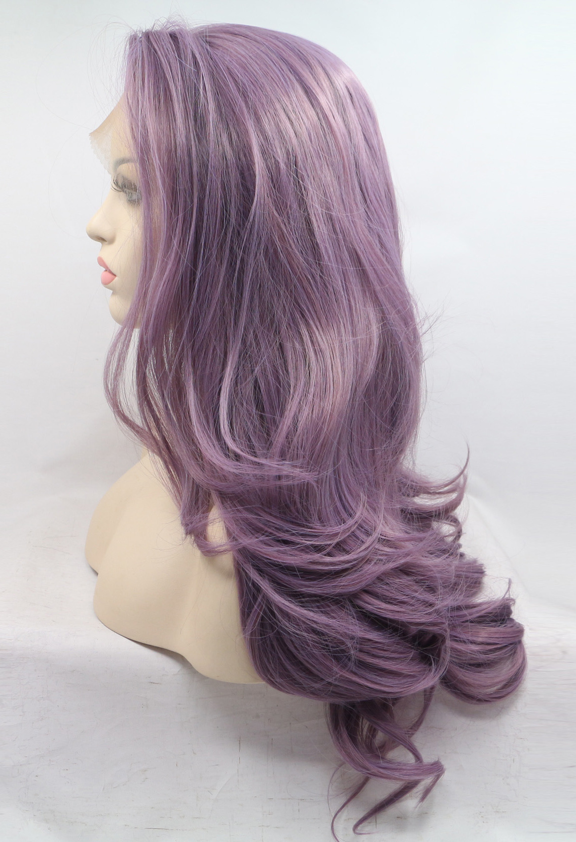 Front lace lilac long wig